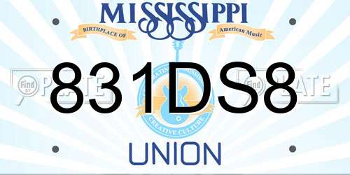 831DS8 Mississippi License Plate