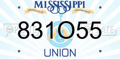 831O55 Mississippi License Plate