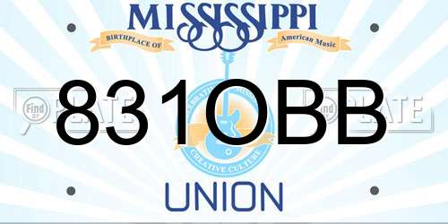 831OBB Mississippi License Plate