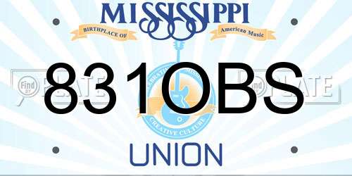 831OBS Mississippi License Plate