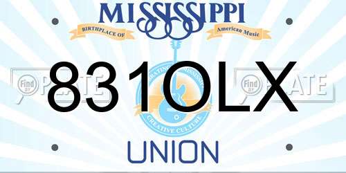 831OLX Mississippi License Plate