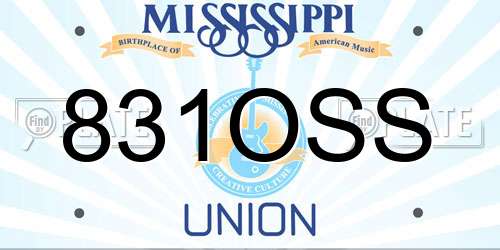 831OSS Mississippi License Plate