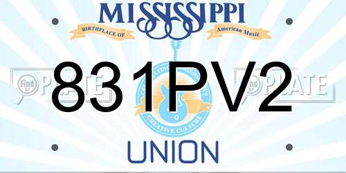831PV2 Mississippi License Plate