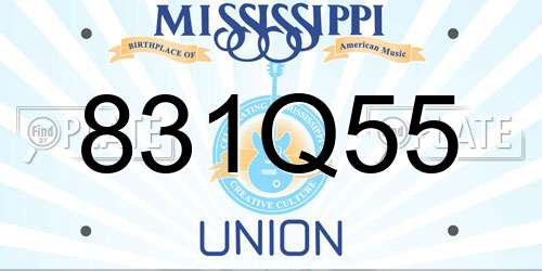 831Q55 Mississippi License Plate