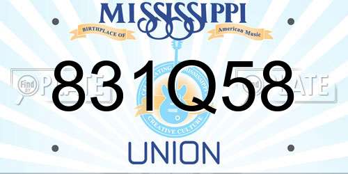 831Q58 Mississippi License Plate