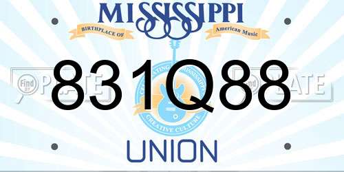831Q88 Mississippi License Plate