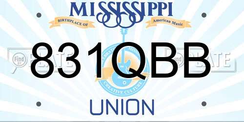 831QBB Mississippi License Plate