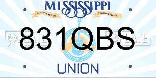 831QBS Mississippi License Plate