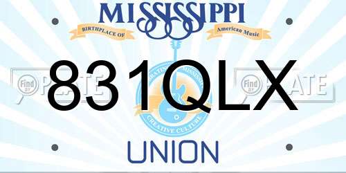 831QLX Mississippi License Plate