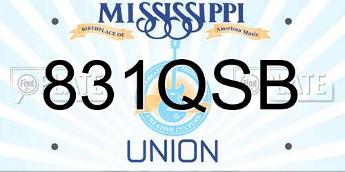 831QSB Mississippi License Plate