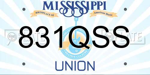 831QSS Mississippi License Plate