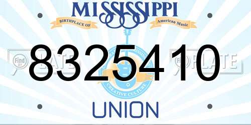 8325410 Mississippi License Plate
