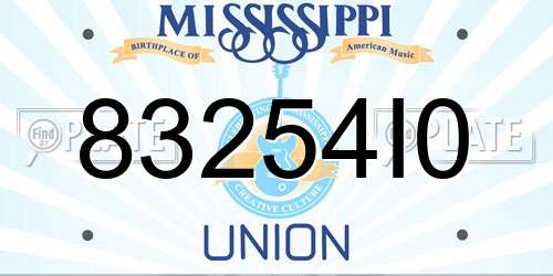 83254I0 Mississippi License Plate