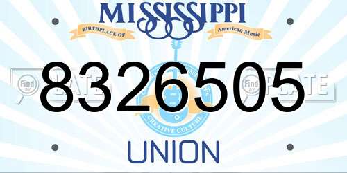 8326505 Mississippi License Plate