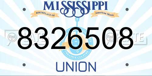 8326508 Mississippi License Plate