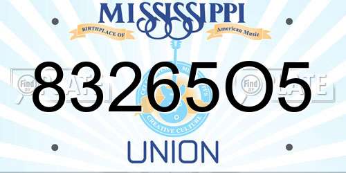 83265O5 Mississippi License Plate