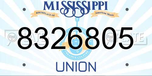 8326805 Mississippi License Plate