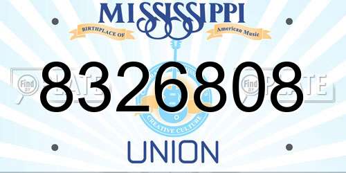 8326808 Mississippi License Plate