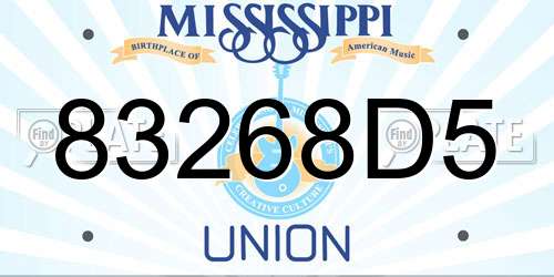 83268D5 Mississippi License Plate