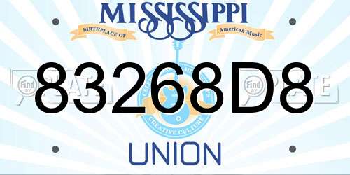 83268D8 Mississippi License Plate
