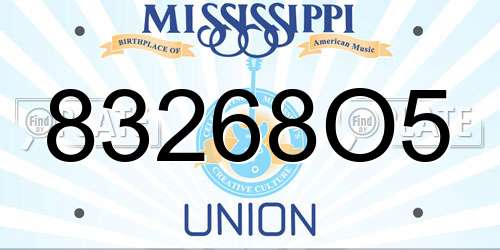 83268O5 Mississippi License Plate