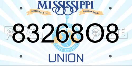 83268O8 Mississippi License Plate