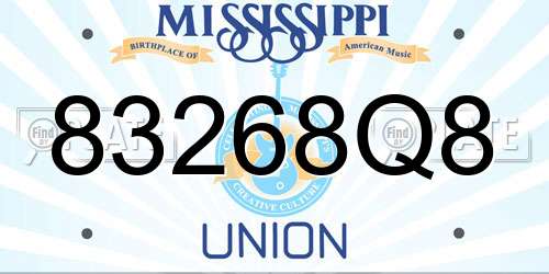 83268Q8 Mississippi License Plate