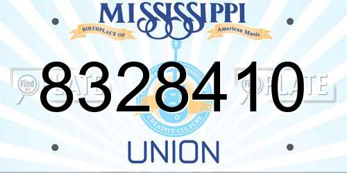 8328410 Mississippi License Plate