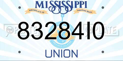 83284I0 Mississippi License Plate