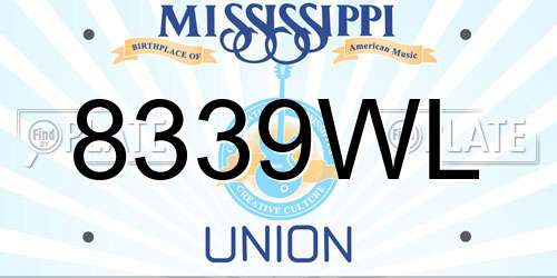 8339WL Mississippi License Plate