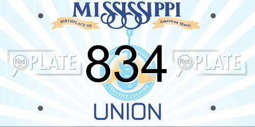 834 Mississippi License Plate