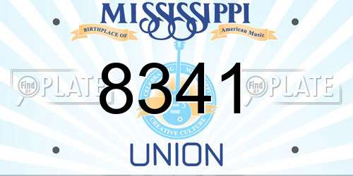 8341 Mississippi License Plate