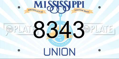 8343 Mississippi License Plate