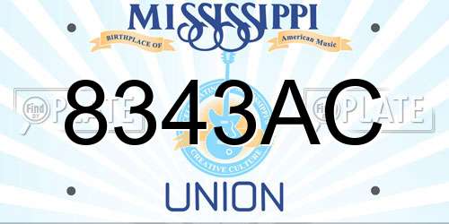 8343AC Mississippi License Plate