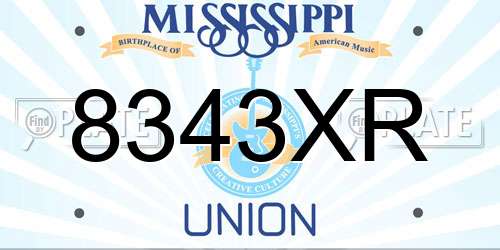 8343XR Mississippi License Plate