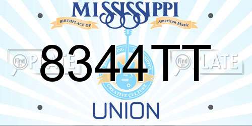 8344TT Mississippi License Plate