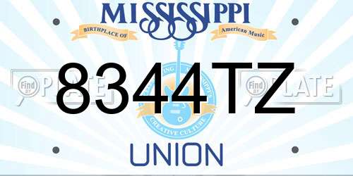 8344TZ Mississippi License Plate
