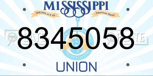 8345058 Mississippi License Plate