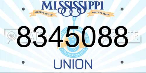 8345088 Mississippi License Plate