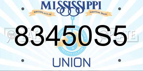 83450S5 Mississippi License Plate