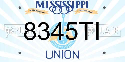 8345TI Mississippi License Plate
