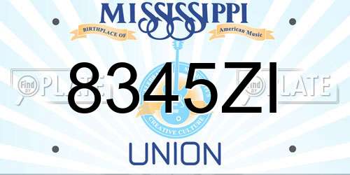 8345ZI Mississippi License Plate