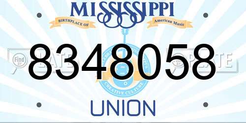 8348058 Mississippi License Plate