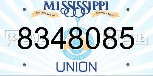 8348085 Mississippi License Plate