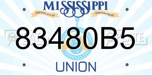 83480B5 Mississippi License Plate