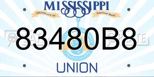 83480B8 Mississippi License Plate