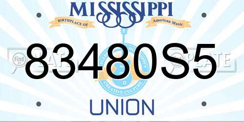 83480S5 Mississippi License Plate