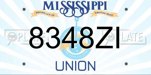 8348ZI Mississippi License Plate