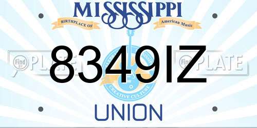 8349IZ Mississippi License Plate
