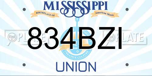 834BZI Mississippi License Plate